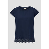 Redgreen Women Anetta Shirt Short Sleeve Tee 068 Navy