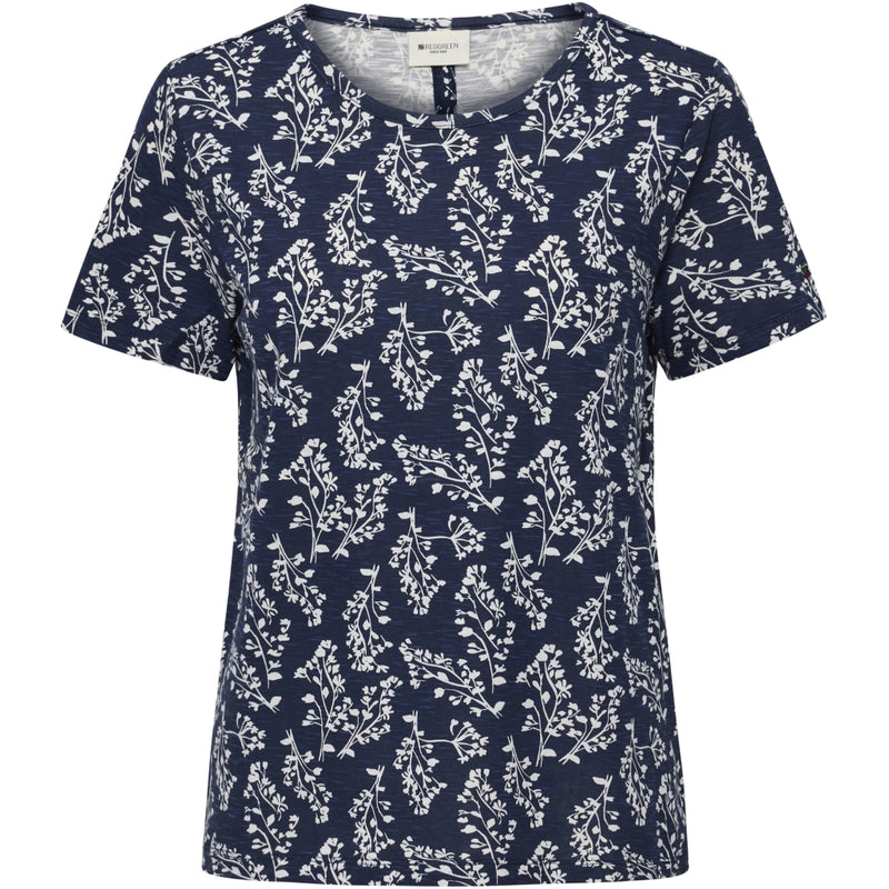 Redgreen Women Celina T-shirt Short Sleeve Tee Navy Pattern