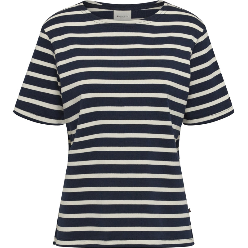 Redgreen Women Cemille T-shirt Short Sleeve Tee 168 Navy Stripe