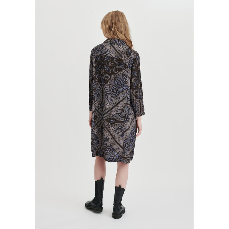 Doris Shirt Dress - Light Brown Paisley