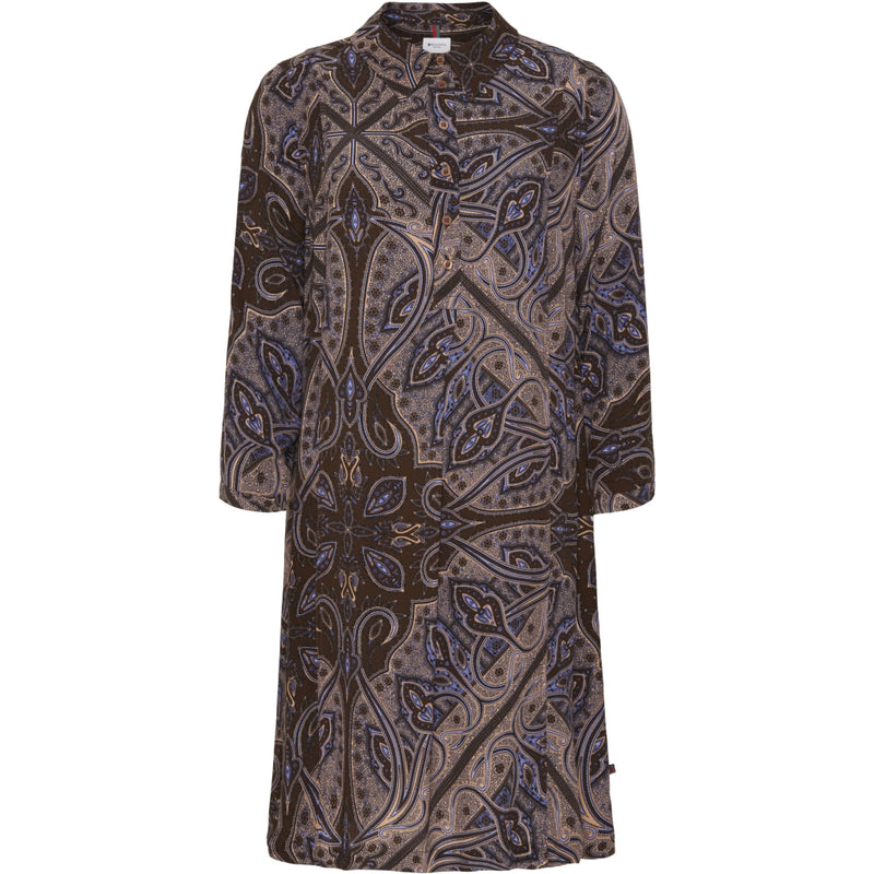 Doris Shirt Dress - Light Brown Paisley