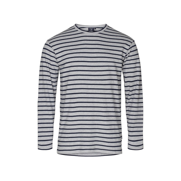 Sea Ranch Grenaa Striped Long Sleeve Tee Long Sleeve Tee Grey Melange / SR Navy