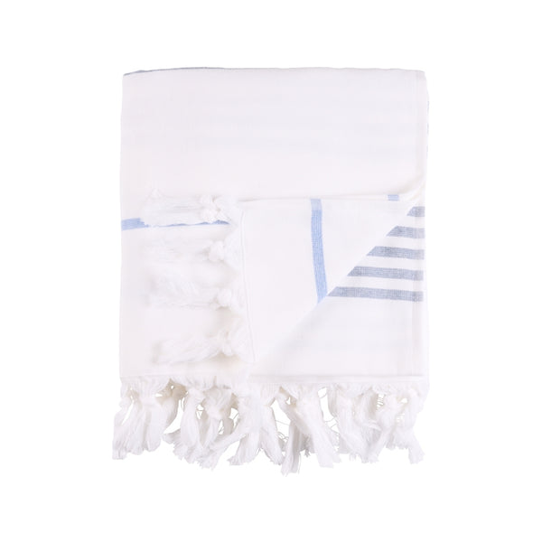 Sea Ranch Long Beach Towel Towels White/SR Navy